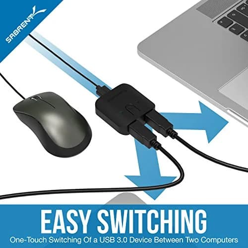 SABRENT USB 3.0 Sharing Switch for Multiple Computers | LED Indicator, Plug & Play, 5Gbps Data Speed (1 Count) thumbnail 4