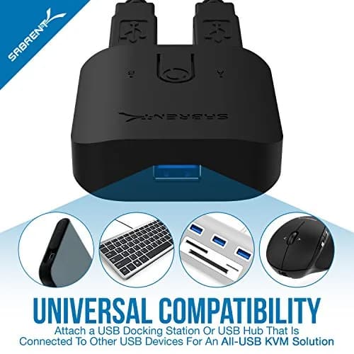 SABRENT USB 3.0 Sharing Switch for Multiple Computers | LED Indicator, Plug & Play, 5Gbps Data Speed (1 Count) thumbnail 5
