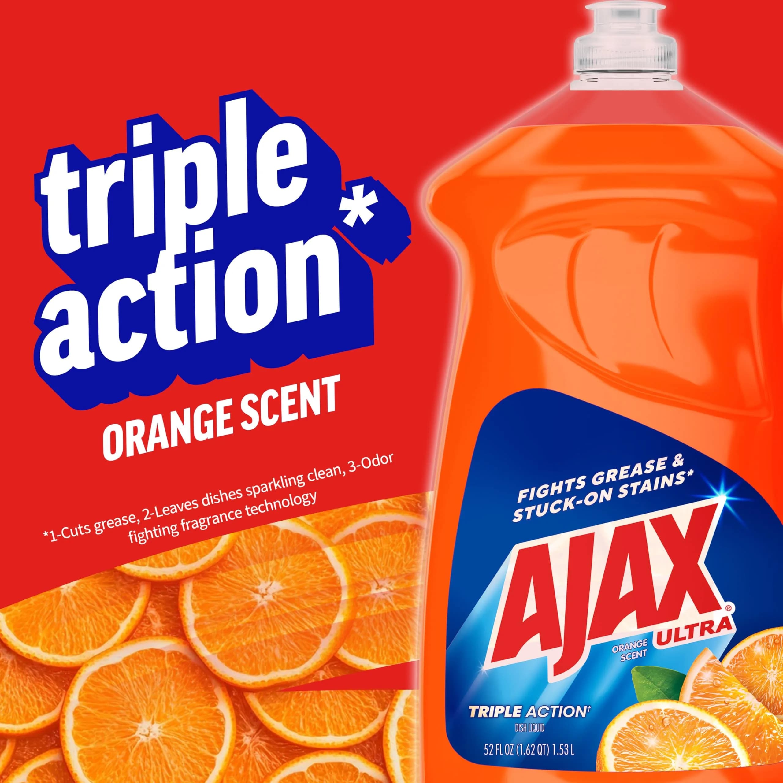 Ajax Ultra Liquid Dish Soap with Fabuloso Watermelon Scent, 1540ml (52 fl oz) Bottle | Fights Grease & Stuck-On Stains - view 2