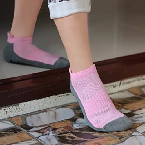 RATIVE Super Grips Anti Slip Non Skid Yoga Hospital Socks for Adults Men Women (X-Large, 3-Pairs/Black+White+Pink) | Breathable, Durable & Non Slip thumbnail 7