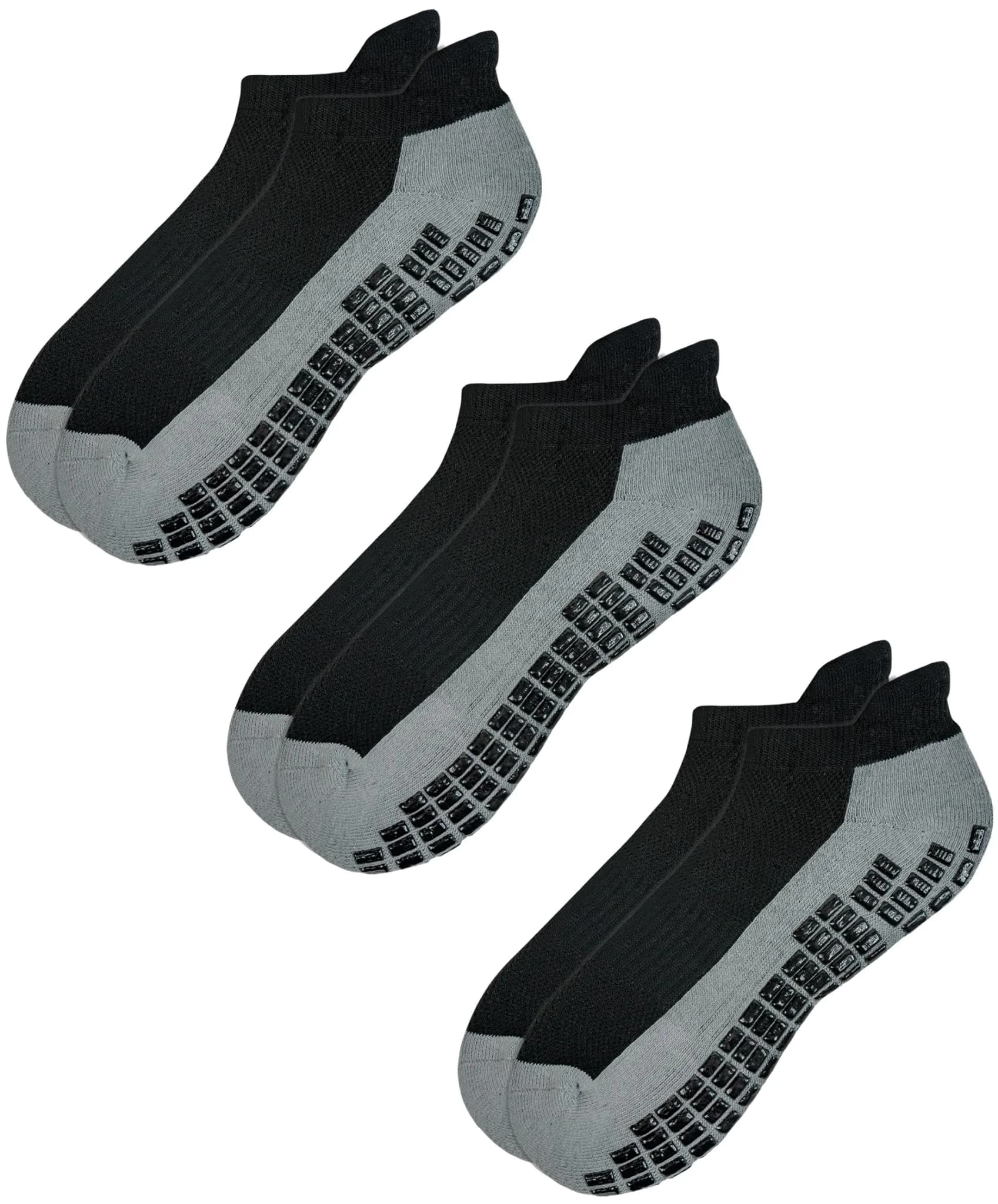 RATIVE Super Grips Anti Slip Socks for Adults Men Women | Non Skid Yoga Hospital Socks (Medium, 3-Pairs/Black)