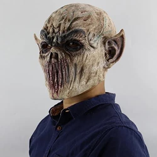 Quligeta Scary Halloween Mask - Terror Ghost Devil Zombie Latex Mask | One Size Fits Most thumbnail 5