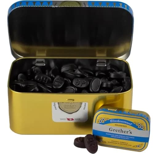 GRETHER'S Sugarfree Blackcurrant Pastilles 440g (15 oz) | Swiss Dry Mouth & Throat Comfort thumbnail 2