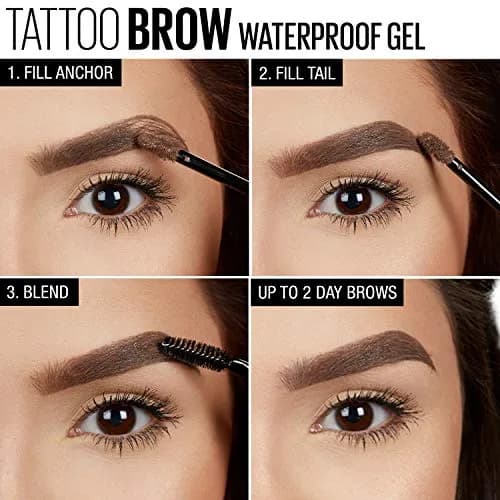 Maybelline TattooStudio Waterproof Eyebrow Gel Makeup, Soft Brown, 0.23 Fl Oz (6.8 ml) | Smudge-Proof Definition for Days thumbnail 6