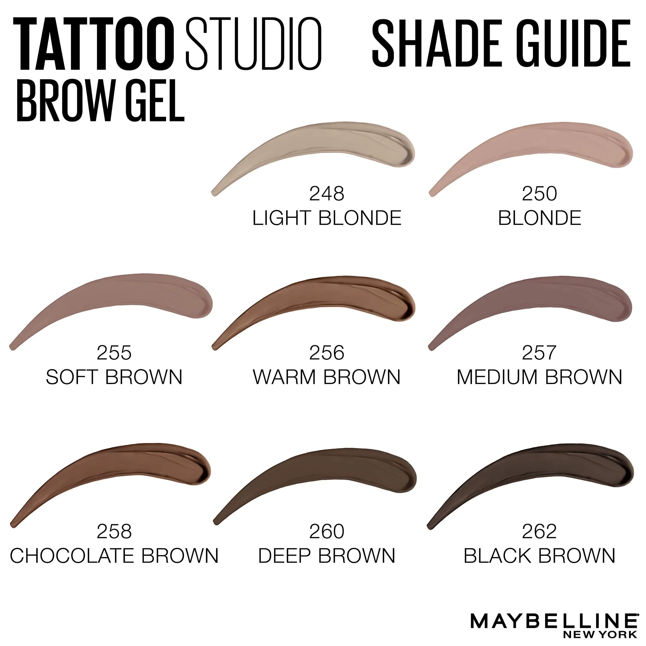 Maybelline TattooStudio Waterproof Eyebrow Gel Makeup, Soft Brown, 0.23 Fl Oz (6.8 ml) | Smudge-Proof Definition for Days - view 9