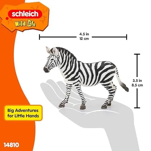 Schleich Zebra Female Wild Life Figurine 10.5 cm (4.1 inches) | Realistic Educational Toy for Kids 3-8 thumbnail 5