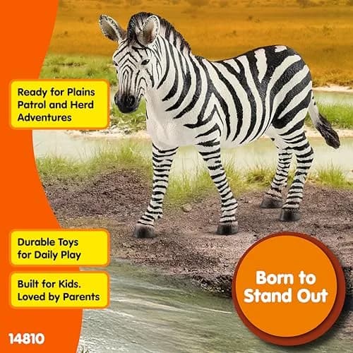 Schleich Zebra Female Wild Life Figurine 10.5 cm (4.1 inches) | Realistic Educational Toy for Kids 3-8 thumbnail 3
