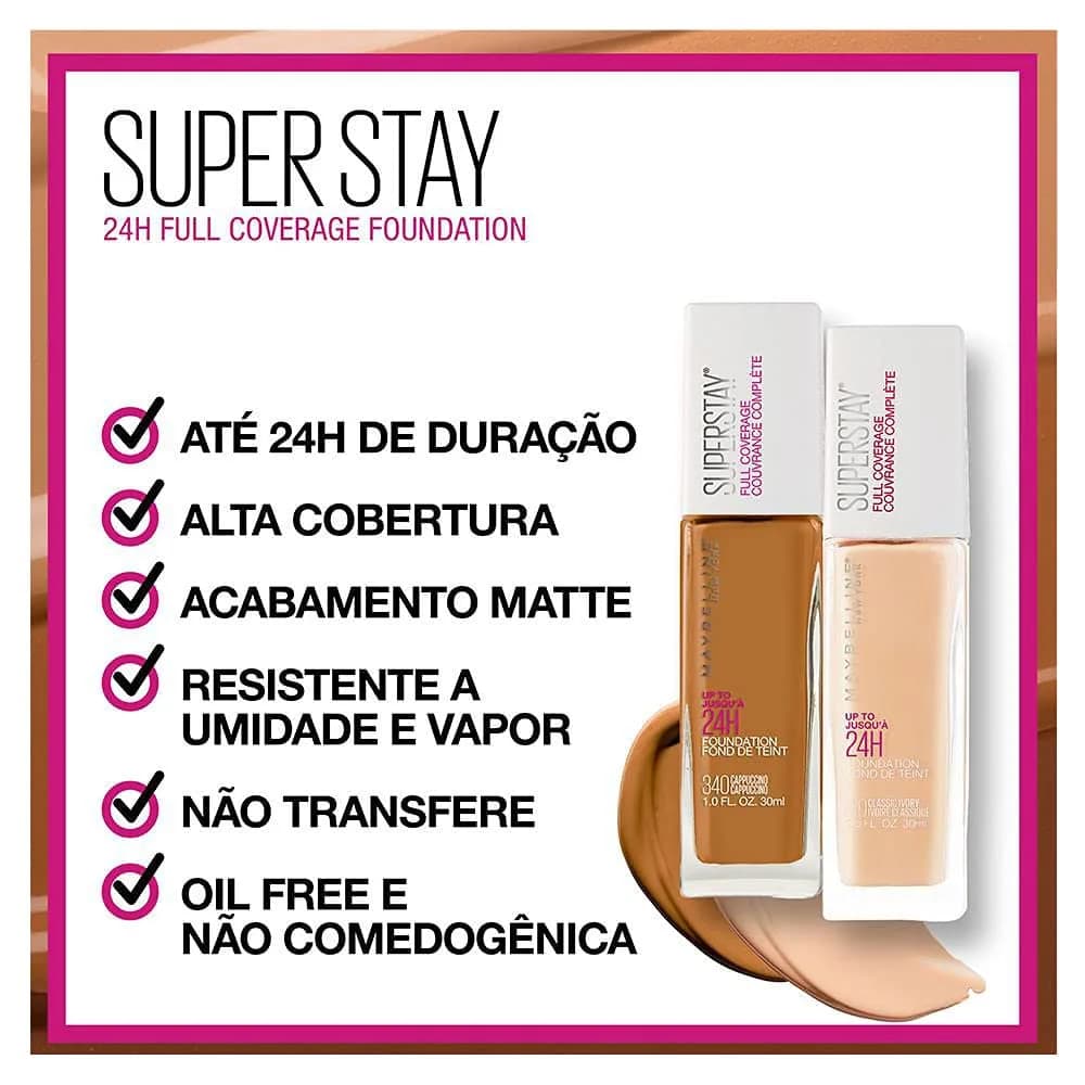 Maybelline Super Stay Full Coverage Liquid Foundation Fair Porcelain 29.57ml (1 Fl Oz) | Up to 30Hr Matte Wear - view 5