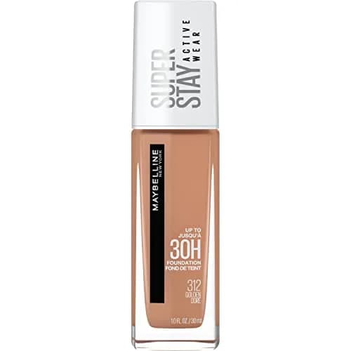 Maybelline Super Stay Full Coverage Liquid Foundation 30ml (1 Fl Oz) | Active Wear Matte Finish — 312 GOLDEN