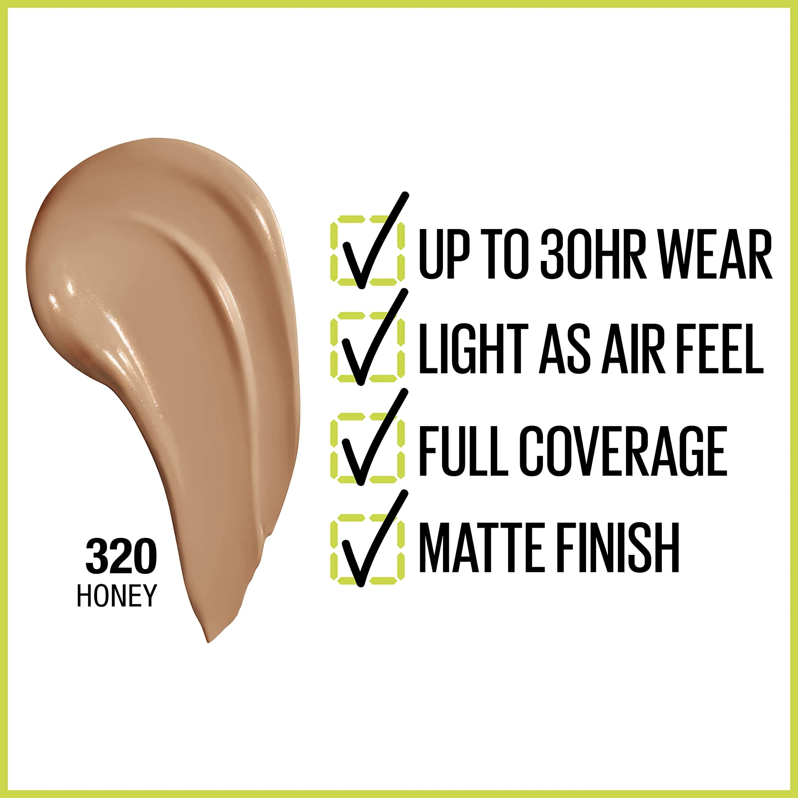 Maybelline Super Stay Full Coverage Liquid Foundation in Honey, 30ml - 30 Hour Matte Wear thumbnail 2
