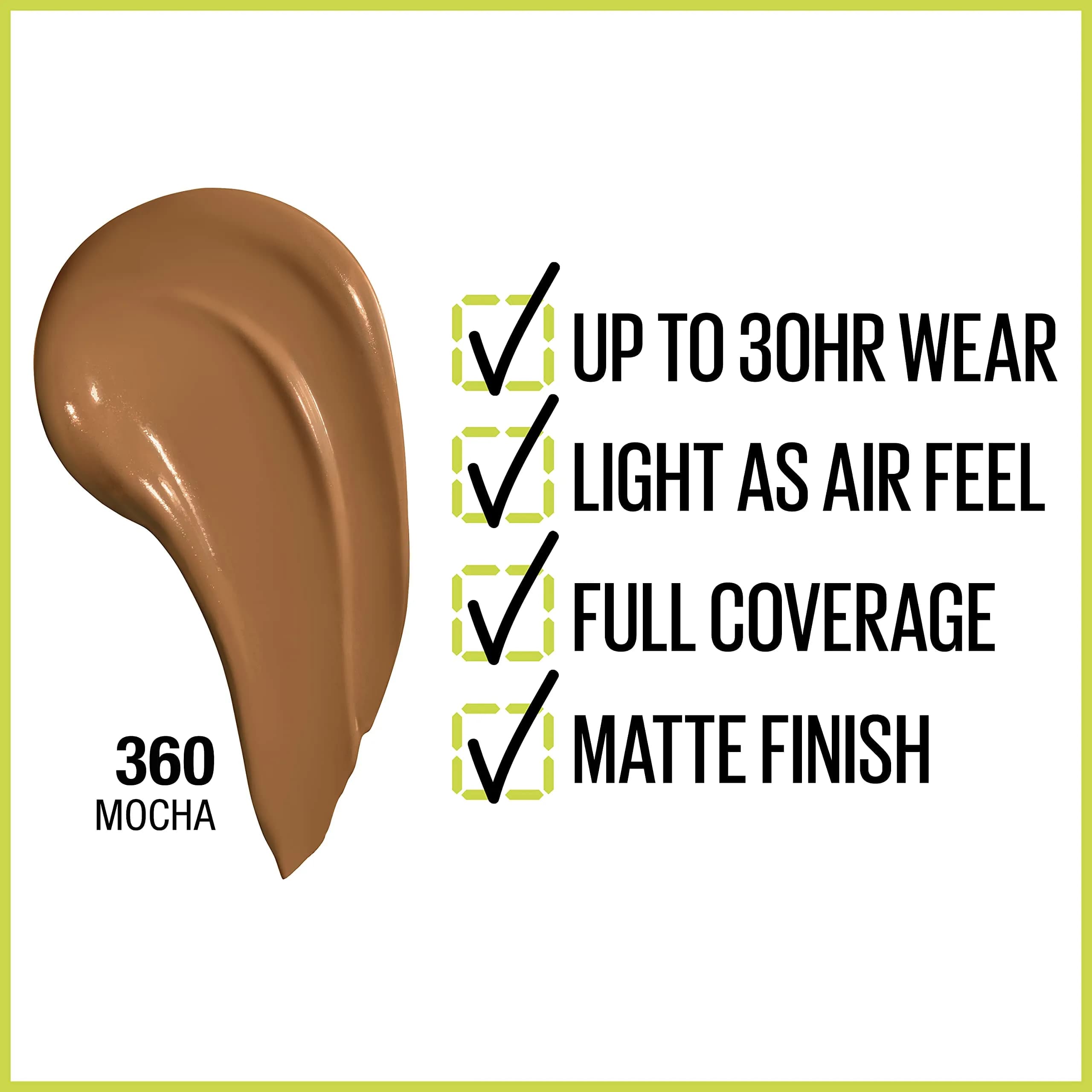 Maybelline Super Stay Mocha Liquid Foundation | 30Hr Wear, Sweat & Water Resistant, Matte Finish thumbnail 2