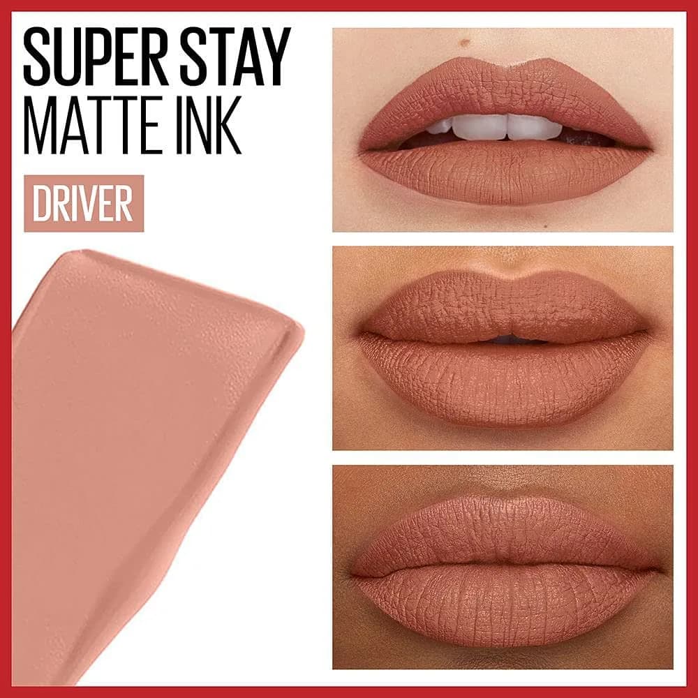 Maybelline Super Stay Matte Ink Liquid Lipstick in Driver, 5ml | 16-Hour Transfer-Proof Matte thumbnail 3