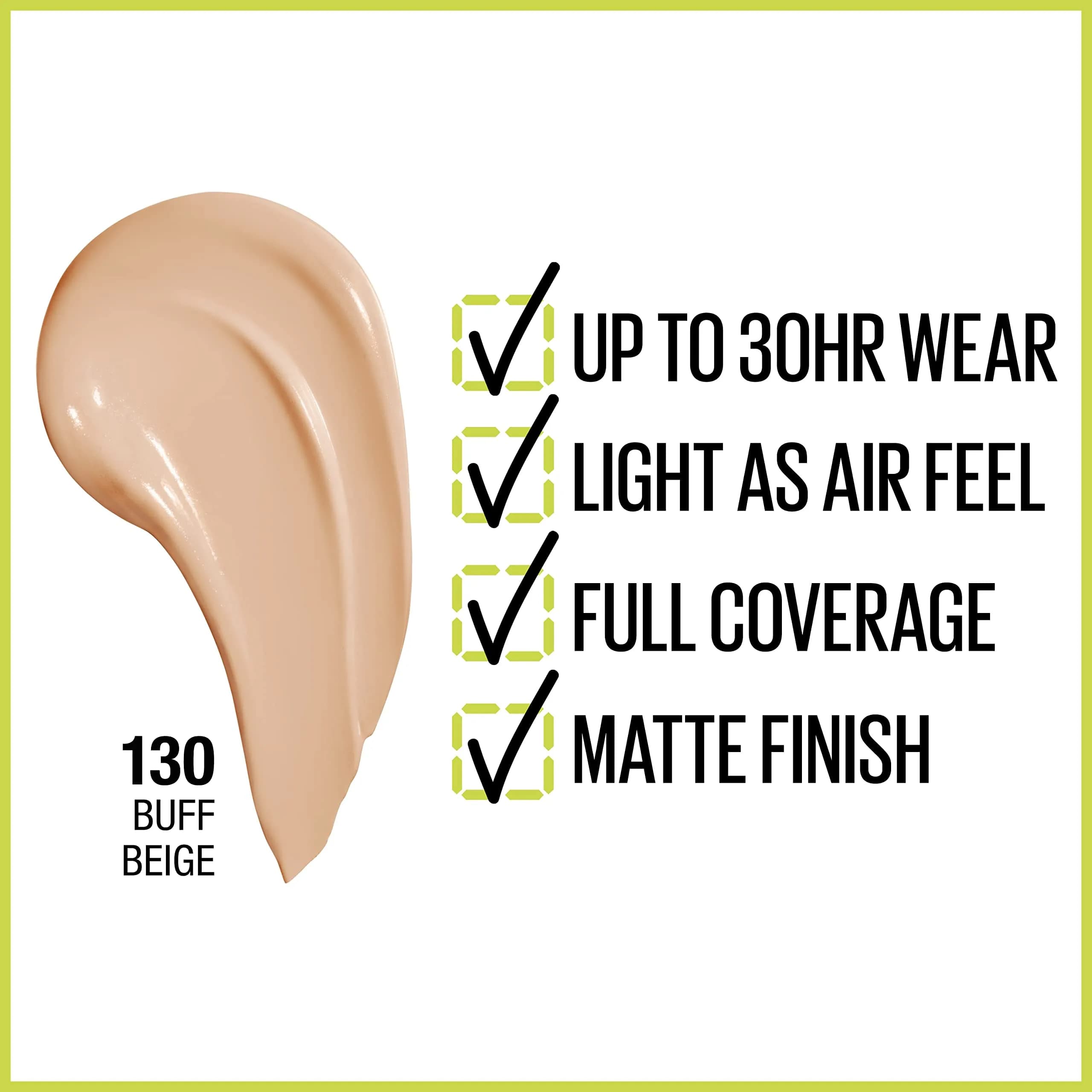 Maybelline Super Stay Buff Beige Full Coverage Liquid Foundation - 30ml, Matte Finish, Up to 30Hr Wear thumbnail 2