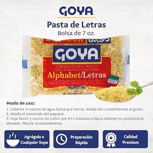 Goya Alphabet Pasta 7oz | Fun Noodles for Soups & Kids (70-120 chars) thumbnail 2