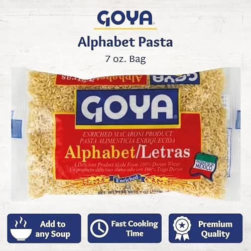 Goya Alphabet Pasta 7oz | Fun Noodles for Soups & Kids (70-120 chars) thumbnail 3
