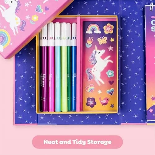 Tiger Tribe Unicorns Coloring Set - Kids Activity Kit 14cm x 21cm | Screen-Free Creative Play thumbnail 4