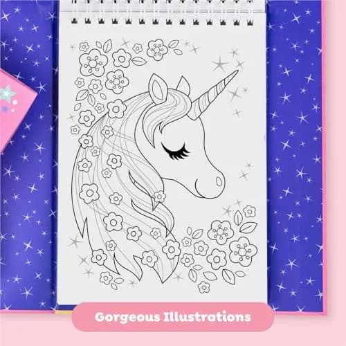 Tiger Tribe Unicorns Coloring Set - Kids Activity Kit 14cm x 21cm | Screen-Free Creative Play thumbnail 6