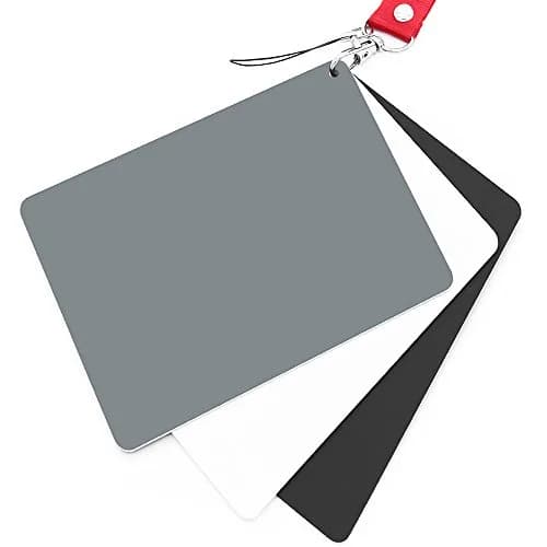 Anwenk Large Grey Card 5.3"x 7.28" (13.5x18.5 cm) | Neutral 18% Exposure Photography White Balance Card with Lanyard thumbnail 1