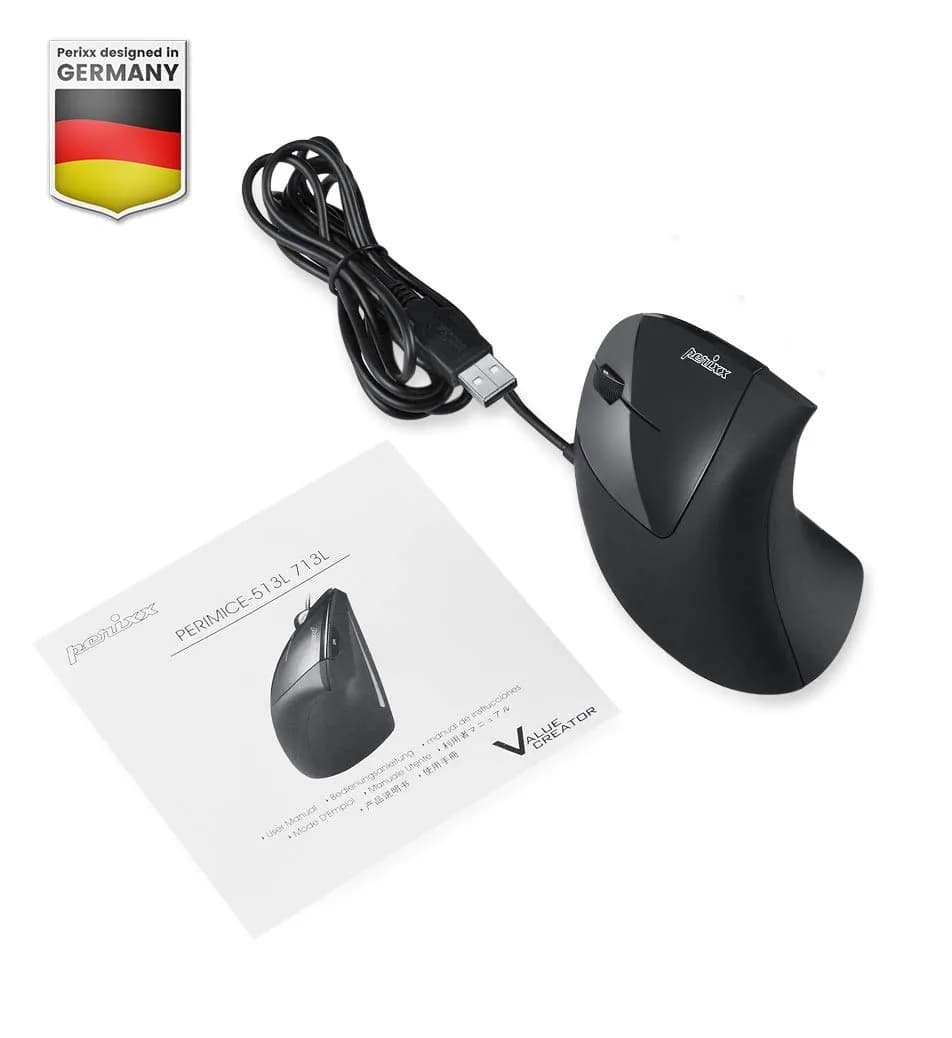 Perixx Perimice-513L Wired Vertical Ergonomic Mouse for Left Handers | 1600 DPI - view 8