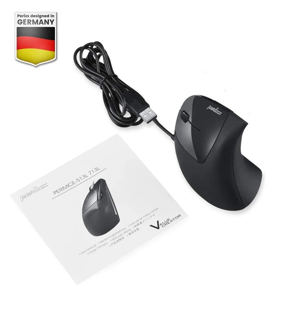 Perixx Perimice-513L Wired Vertical Ergonomic Mouse for Left Handers | 1600 DPI - view 9