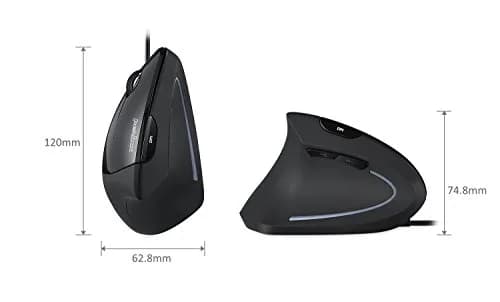 Perixx Perimice-513L Wired Vertical Ergonomic Mouse for Left Handers | 1600 DPI thumbnail 3