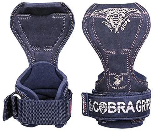 Cobra Grips PRO BLACK LEATHER Weight Lifting Gloves with Wrist Wraps - 5.5-8.75" Wrist - main product image