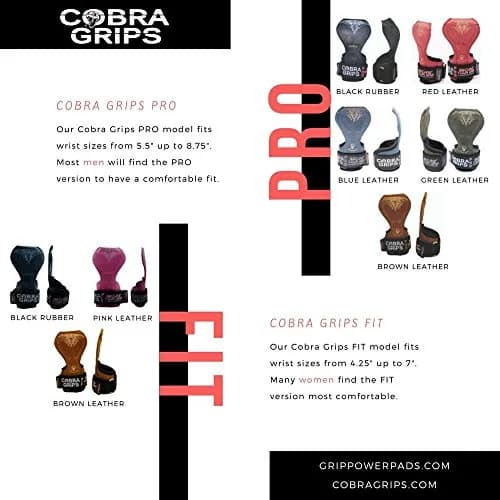 Cobra Grips PRO BLACK LEATHER Weight Lifting Gloves with Wrist Wraps - 5.5-8.75" Wrist - view 2