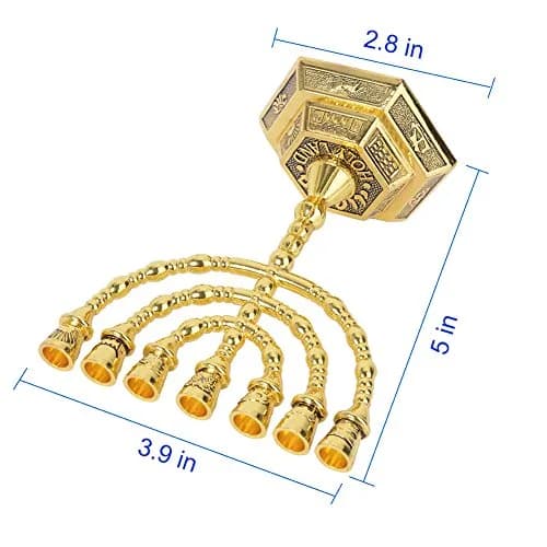 BRTAGG 12 Tribes of Israel Menorah 7 Branch Candle Holder 12.7cm (5 Inches) | Jerusalem Temple Design thumbnail 6