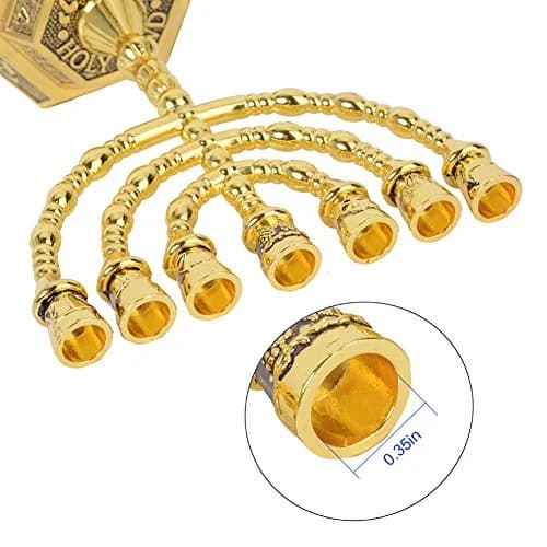 BRTAGG 12 Tribes of Israel Menorah 7 Branch Candle Holder 12.7cm (5 Inches) | Jerusalem Temple Design thumbnail 7