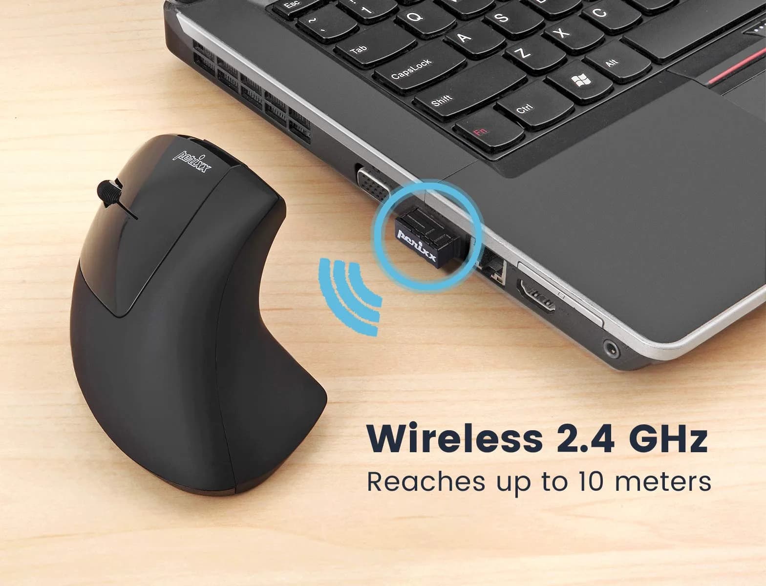 Perixx PERIMICE-713L Wireless Ergonomic Left Handed Vertical Mouse | 120x75x63 mm - view 7