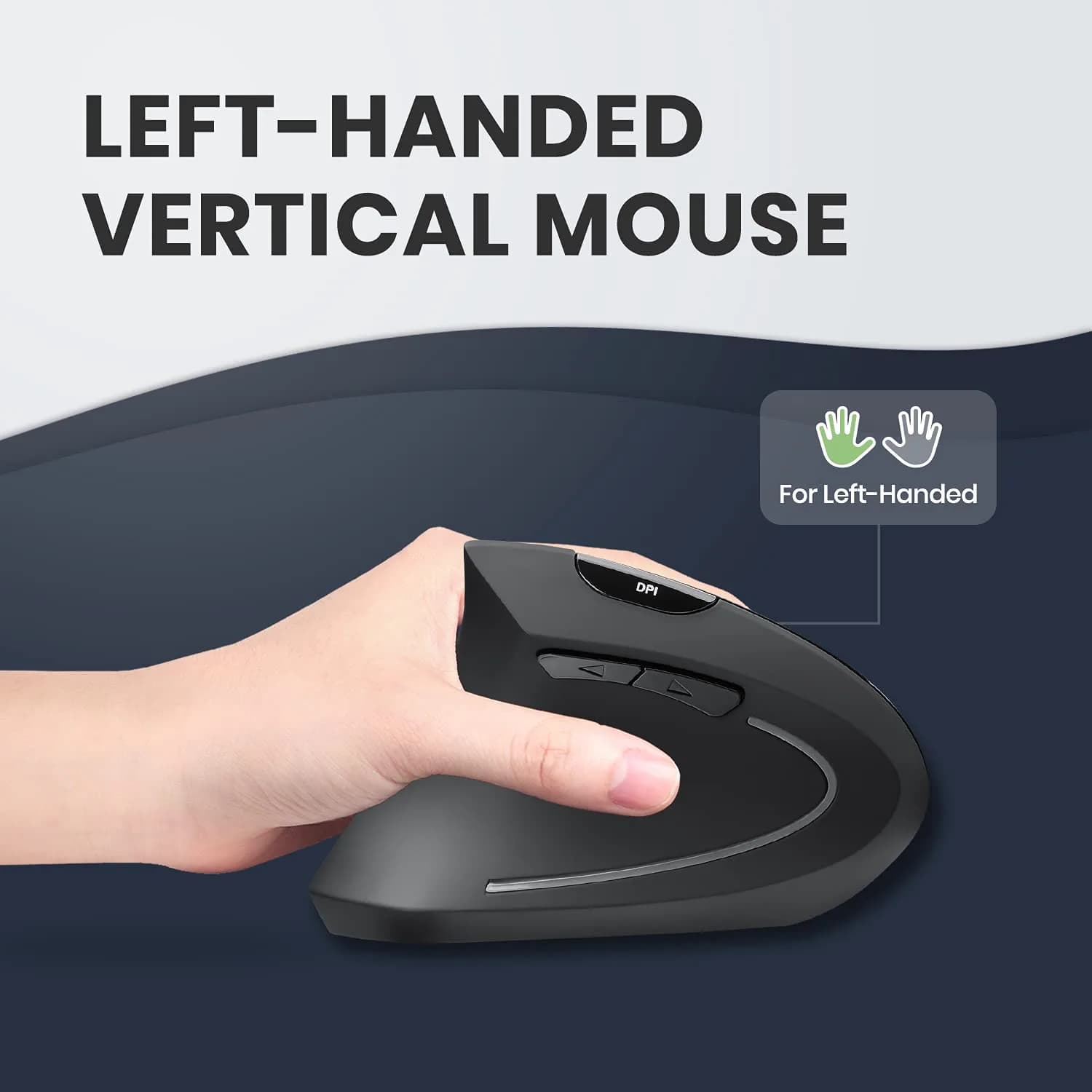 Perixx PERIMICE-713L Wireless Ergonomic Left Handed Vertical Mouse | 120x75x63 mm thumbnail 2