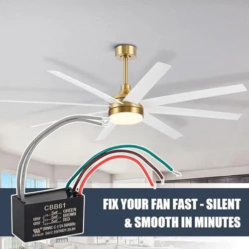 Wadoy CBB61 5-Wire Ceiling Fan Capacitor 15uF (5+5+5uF) 250VAC | For Speed Control & Replacement thumbnail 7