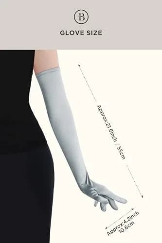 BABEYOND Long Opera Gloves for Women 55cm Satin Vintage Elbow Length Gloves thumbnail 7