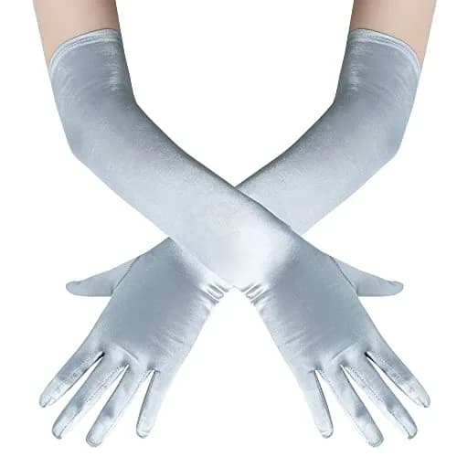 BABEYOND Long Opera Gloves for Women 55cm Satin Vintage Elbow Length Gloves thumbnail 2
