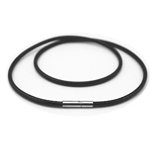 Glory Qin Black Wax Cord Necklace 3mm (20 Inch) | Stainless Steel Clasp Rope for Pendants thumbnail 1
