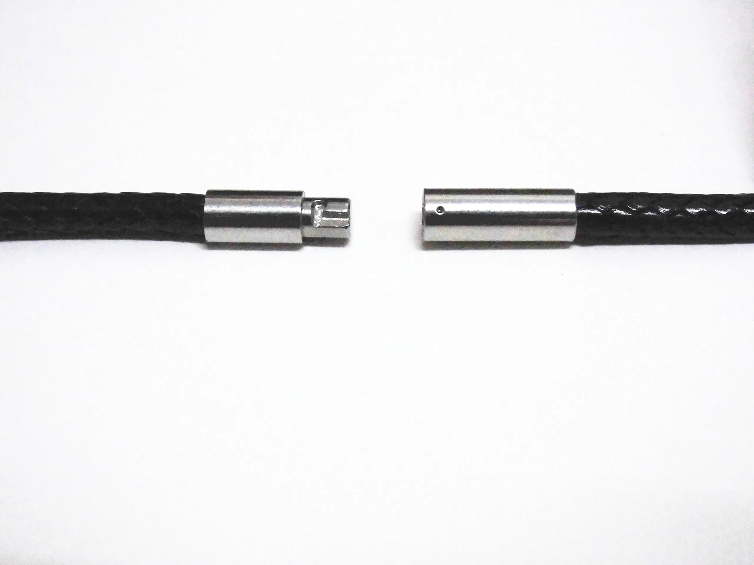 Glory Qin Black Wax Cord Necklace 3mm (20 Inch) | Stainless Steel Clasp Rope for Pendants - view 2