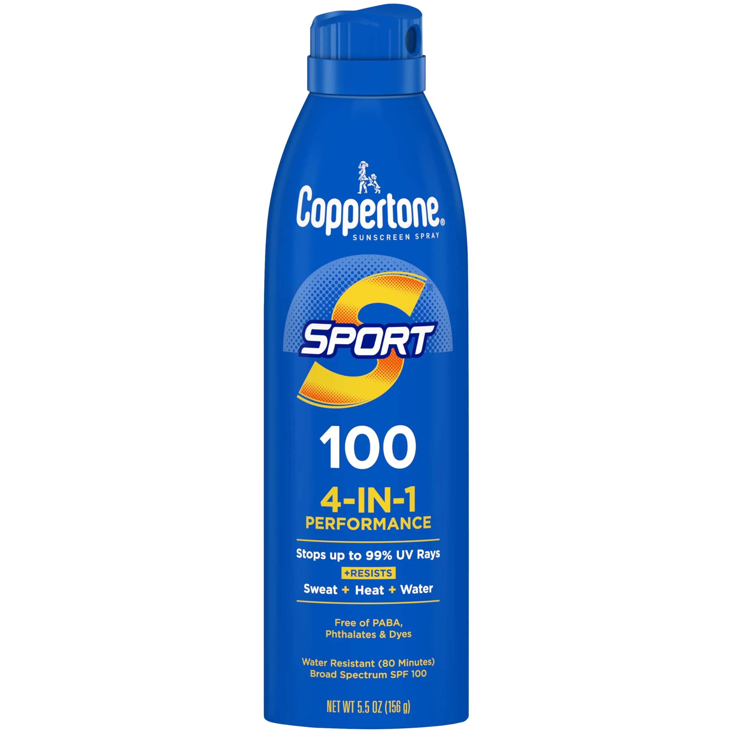 Coppertone Sport Continuous Sunscreen Spray SPF 15 156 g (5.5 oz) | Water Resistant Sunscreen Spray, Broad Spectrum UVA/UVB Protection - main product image
