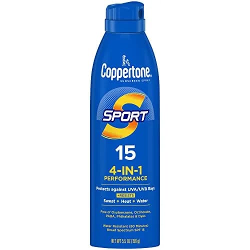 Coppertone Sport Sunscreen Spray SPF 15, 156 g (5.5 Fl Oz) | Water Resistant 80 Min, Broad Spectrum UVA/UVB thumbnail 1
