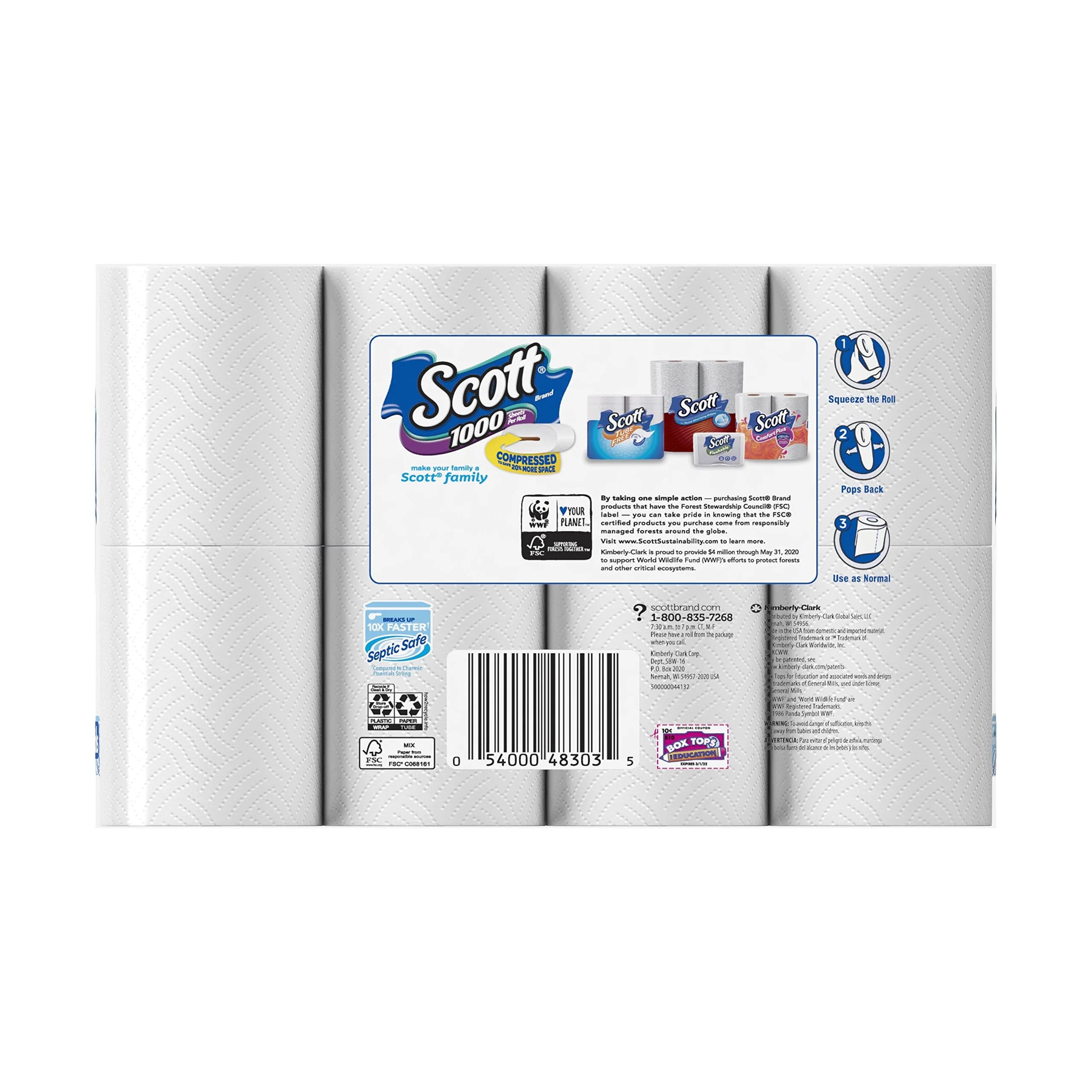 Scott 1000 Sheets Per Roll Toilet Paper, Bath Tissue, 16 Rolls | Longest Lasting USA Import - view 3