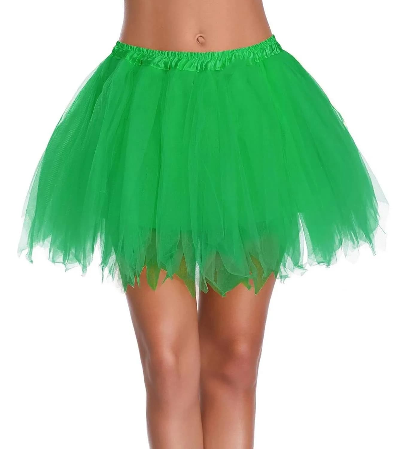 v28 Women's 1950s Vintage Tutu Tulle Petticoat Ballet Bubble Skirt Regular Size (US: 0-12) | Green — Green