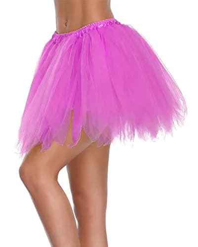 v28 Women's 1950s Vintage Tutu Tulle Petticoat & Bubble Skirt 16" | Plus Size (US: 10-18), Hot Pink thumbnail 2