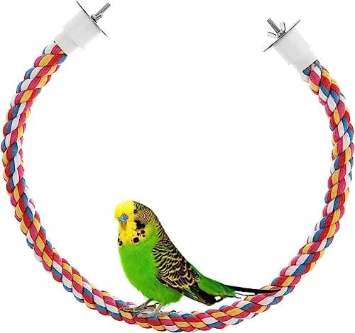 Jusney Bird Rope Perches 33 inches | Cotton Rope Bird Toy for Exercise & Play thumbnail 7