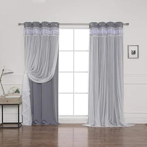 Best Home Fashion Black Curtain 52"W x 96"L | Thermal Blackout with Grommet Top thumbnail 1