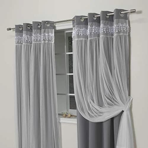 Best Home Fashion Black Curtain 52"W x 96"L | Thermal Blackout with Grommet Top thumbnail 2