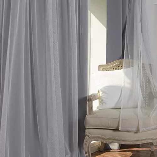 Best Home Fashion Black Curtain 52"W x 96"L | Thermal Blackout with Grommet Top thumbnail 3