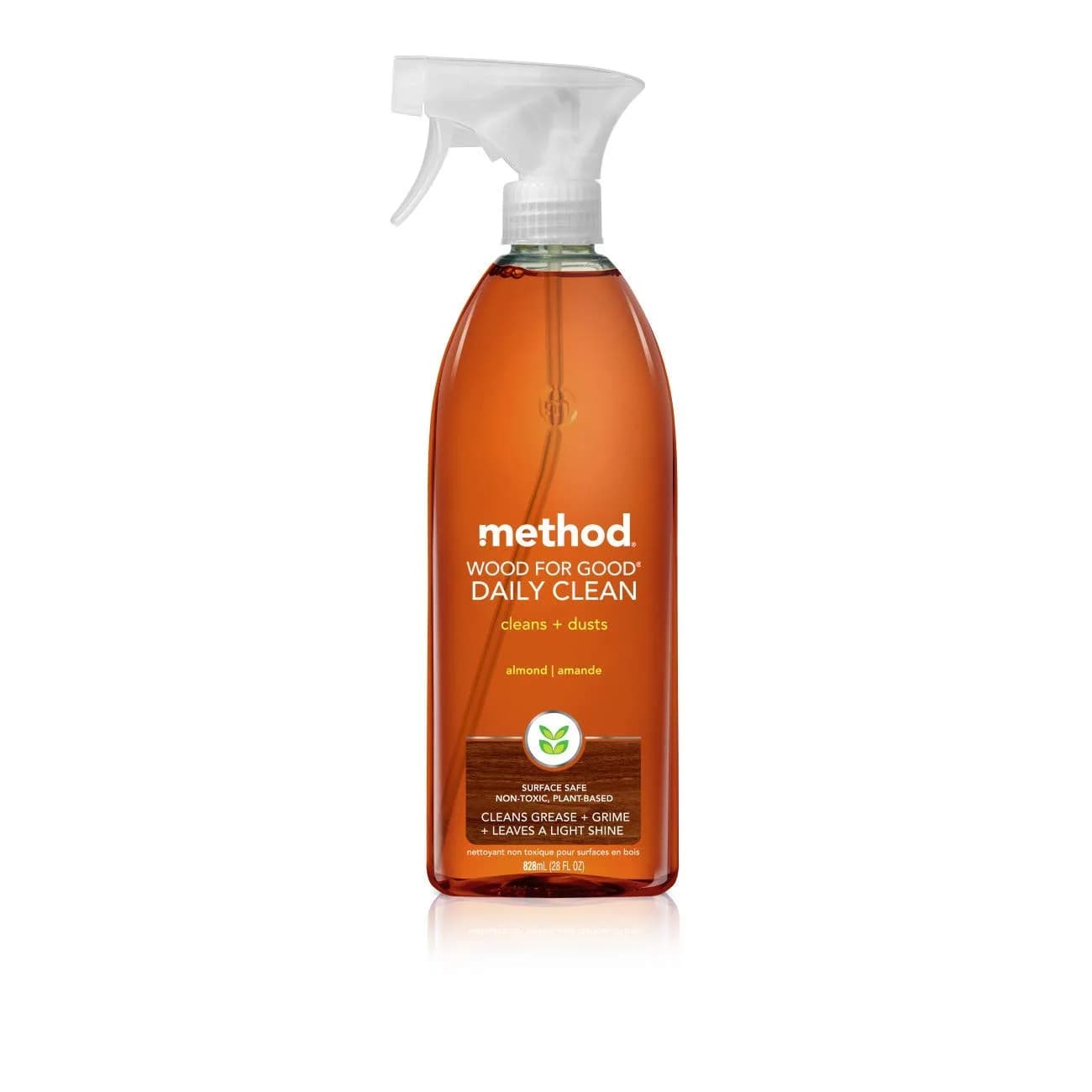 Method Almond Scent Wood Cleaner Spray - 28 Fl Oz (Pack of 4) | Cleans & Dusts Wood - main product image
