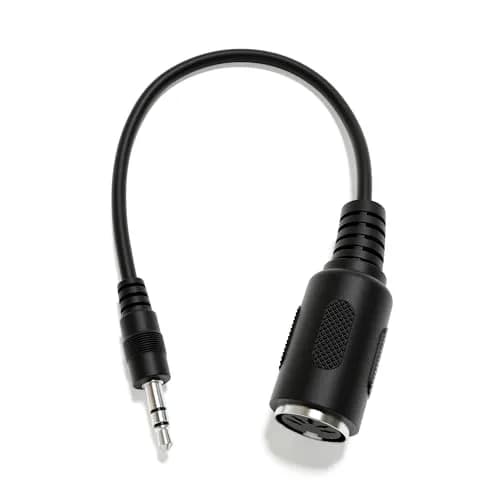 ExcelValley Female DIN MIDI Adapter Breakout Conversion Cable B-3.5mm Straight 15cm (0.49ft) | Connects MIDI Devices to Audio Jacks thumbnail 1