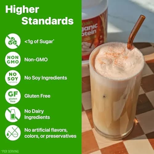 Orgain Organic Vegan Protein Powder Pumpkin Spice 1.02 lb (463 g) | USDA Organic, 21g Protein Per Serving thumbnail 4