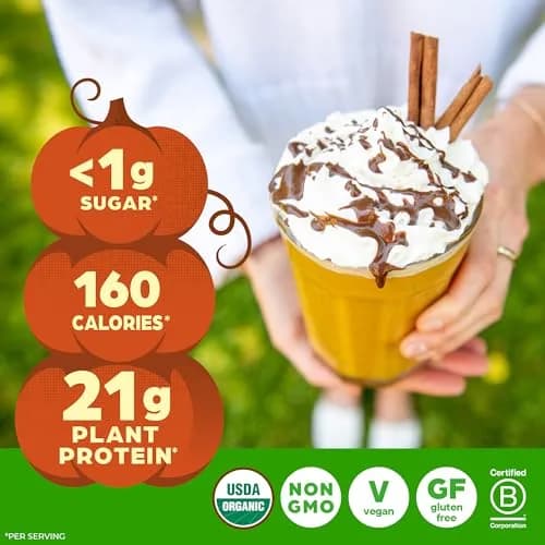 Orgain Organic Vegan Protein Powder Pumpkin Spice 1.02 lb (463 g) | USDA Organic, 21g Protein Per Serving thumbnail 5