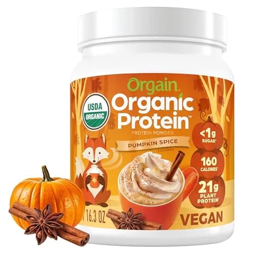 Orgain Organic Vegan Protein Powder Pumpkin Spice 1.02 lb (463 g) | USDA Organic, 21g Protein Per Serving thumbnail 1